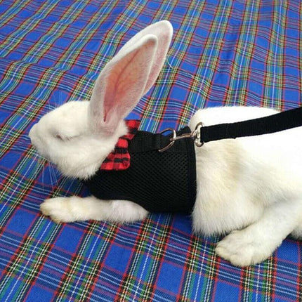 Rabbit Vest Harness Leash Lead Small Animal Pet Mesh Hamster Bunny Traction Rope S - Aimall