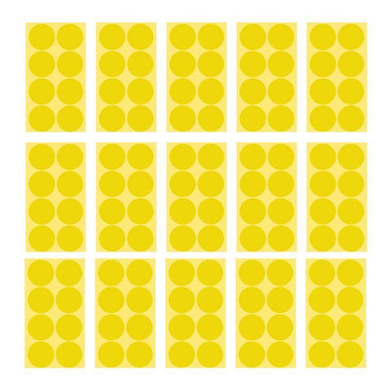 8/13/25/50mm Colour Sticker Dots Adhesive Round Labels Circular Scrapbooking Yellow - Aimall