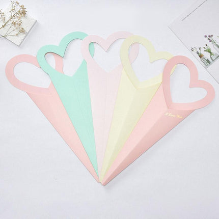 50pcs Heart Shaped Flower Box Creative Gift Bouquet Packaging Fresh Flower Box