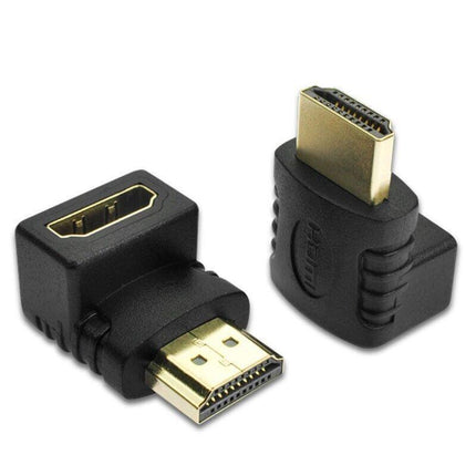 Utility HDMI Male to HDMI Female 90 Degree Right Angle Adapter Plated Converter - Aimall