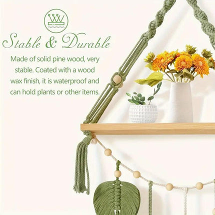 Home Wall Decoration Woven Tapestry Shelf Hanging Wall Art Boho Style Decor