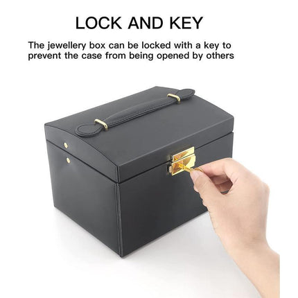 Jewellery Box Organizer Case Holder Storage Earring Ring Jewelry Display Leather - Aimall