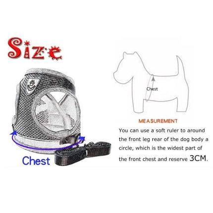 M Size Pet Dog Cat Puppy Soft Leash VEST Mesh Breathe Adjustable Harness Braces Clothes - Aimall