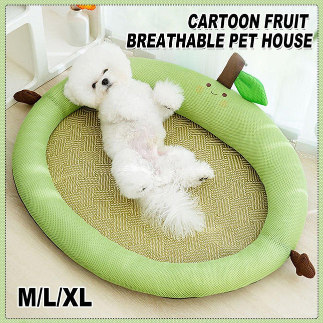 Summer Cartoon Fruit Backrest Nest Breathable Pet Mat for Dogs Cats Sleeping Bed