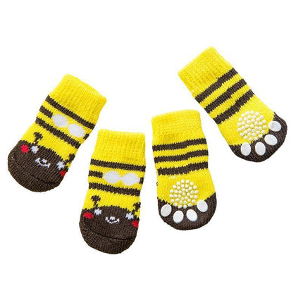 Dog Socks Non-Slip Grip Slip Anti-Skid - Puppy Cat Pet Shoes Slippers S Size - Aimall