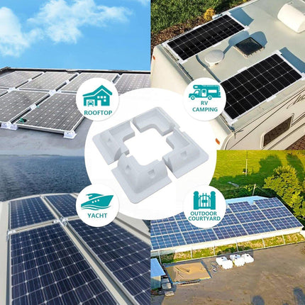 4x Solar Panel Mounting Bracket White Black Corner Set Kit Entry Caravan Boat