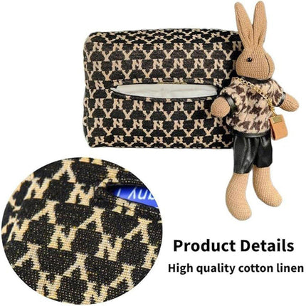 Car Tissue Box Cute Fabric Hanging Box for Car and Living Room Tissue Organizer