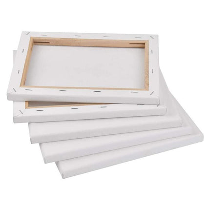 5x Artist Blank Stretched Canvas Canvases Art Large White Range Oil Acrylic Wood - Aimall