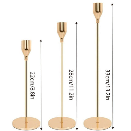 Set of 3 Decorative Candlestick Holder Candle Stand for Wedding / Dinner / Party