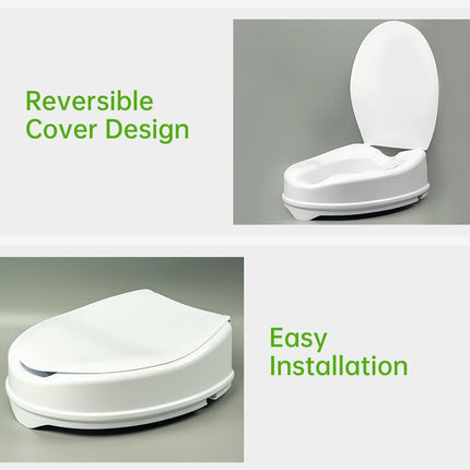 Adjustable Raised Toilet Seat Riser for Elderly Pregnant Women and Mobility Support