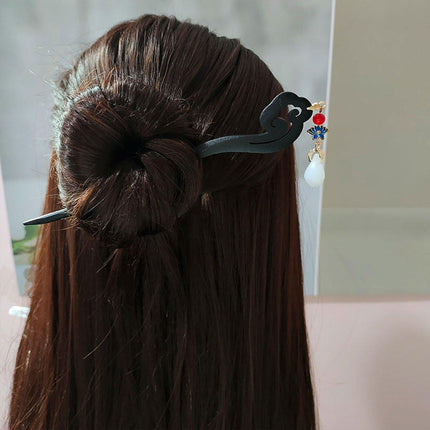 Chinese Style Heart Wishful Wooden Hairpin Hanfu Headdress Accessories