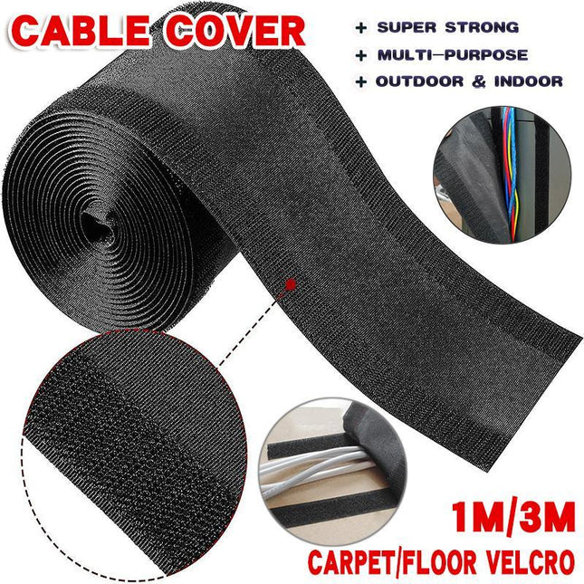 Cable Cover Nylon Sticky Wire Protector Floor Blanket Reusable Cord Tube Cover - Aimall