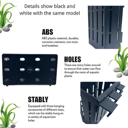 Hydroponic Plant Storage Rack Fish Tank Decoration Square Aquarium Basket Holder