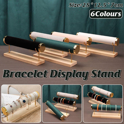 Wooden Bracelet Display Stand Single Tier Watch Bangle Holder Organizer Jewelry