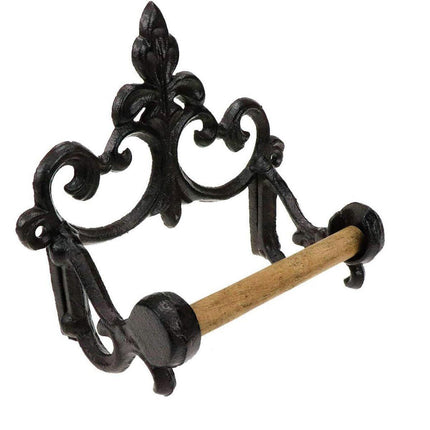 Vintage Iron Toilet Paper Towel Roll Holder Bathroom Wall Mount Rack Black New