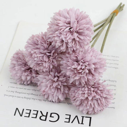 12pcs Artificial Dandelion Fake Flower Simulation Arrangement Desktop Decoration
