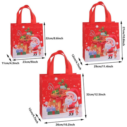 25pcs Christmas Non-Woven Shopping Tote Bags Printed Colour Party Gift Bags
