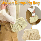 Woven Women Clutch Purse Dumpling Straw Tote Bag Shoulder Straw Crossbody Bag