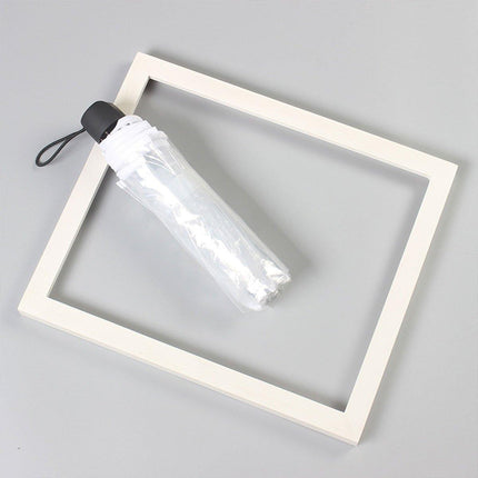 Transparent Folding Umbrella Compact Tri Fold Design Clear Rain Protection Cover