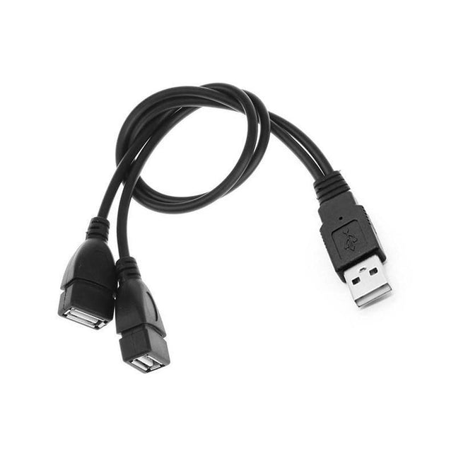 Double USB Extension A-Male to 2 A-Female Y Cable Cord Power Adapter Splitter - Aimall