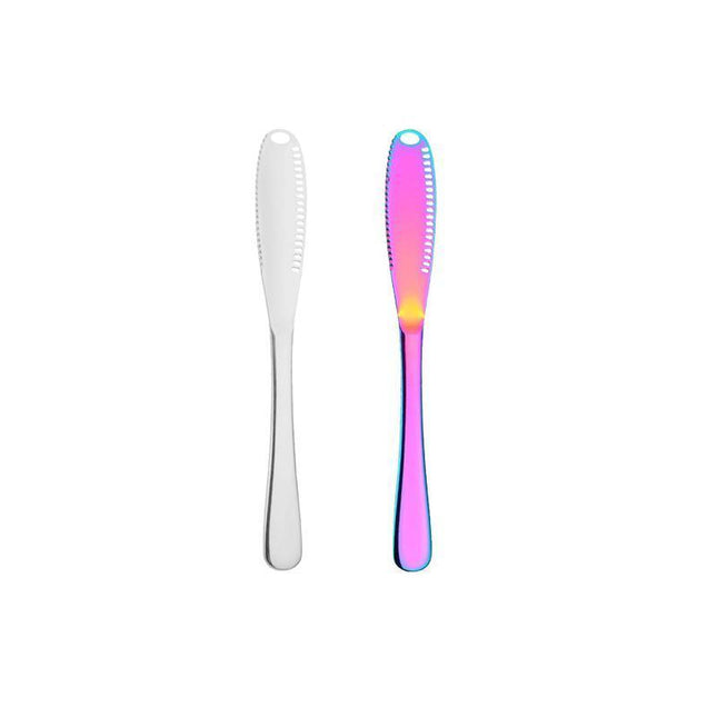 Stainless Steel Butter Knife Cold Hard Butter Serrated Edge Spreader Cheese Jam - Aimall