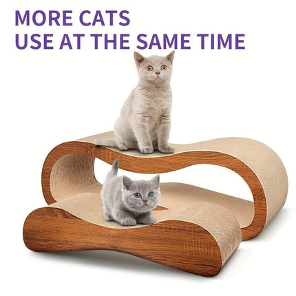 2 in 1 Cat Scratching Lounge Bed Extra Wide Recyclable Cardboard Furniture