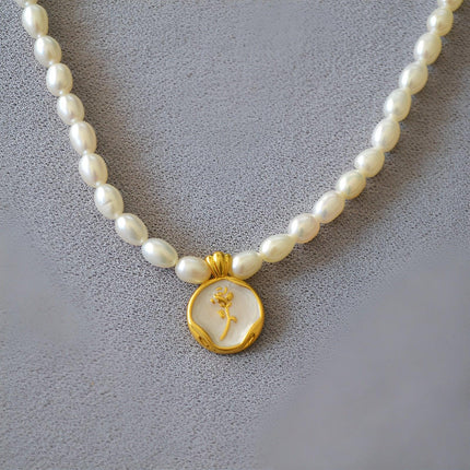 Vintage Bohemian Floral Round Pendant Necklace Women Fashion Chain Jewelry