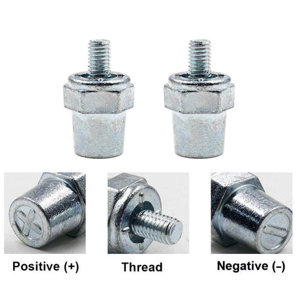 2Pcs Battery Terminal Posts For M8 8mm Bolts Positive Negative For Car Boats