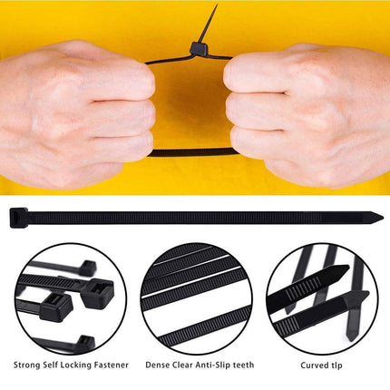 100-1000X Cable Ties Zip Ties Nylon UV Stabilised Plastic Electrical Bulk Wire Tie - Aimall