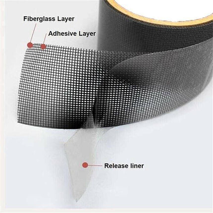 2x Window Door Repair Tape Fly Screen Insect Repellent Repair Tape Self Adhesive - Aimall