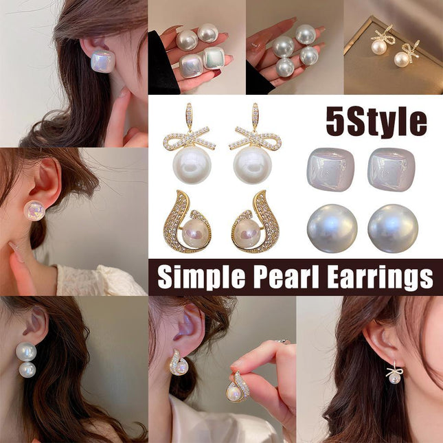 Elegant Simple Pearl Earrings Various Styles For Women Ladies Jewelry Gift - Aimall
