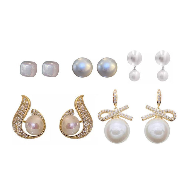 Elegant Simple Pearl Earrings Various Styles For Women Ladies Jewelry Gift - Aimall