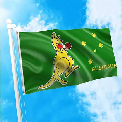Boxing Kangaroo Flag 3x5 ft Australian National Symbol 90x150 cm Banner - Aimall