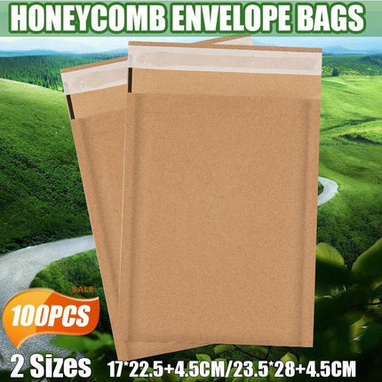 100PCS Honeycomb Wrap Bags Kraft Paper Cushion Eco Friendly Protective Wrapping - Aimall