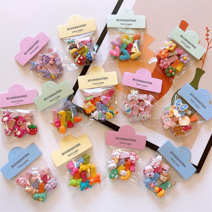 5Pcs Cute Cartoon Animal Hairpin Set for Girls - Mini Hair Clips Party Gift