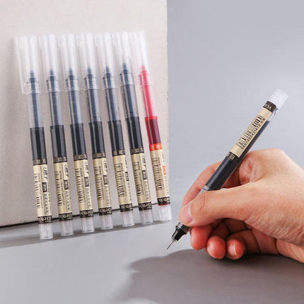 6/12Pcs 0.5mm Straight Liquid Rollerball Pens Stationery School Office Supplies - Aimall