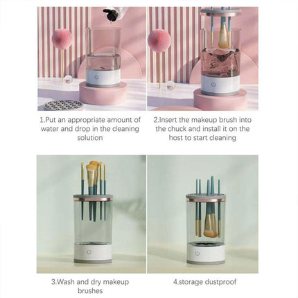 Automatic Electric Makeup Brush Cleaner Dryer Tool Fast Cleaning Machine Kit Set