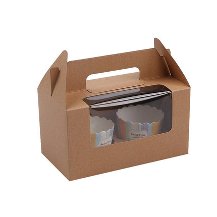25pcs Portable Cupcake Packaging Box with Transparent Window for Easy Opening
