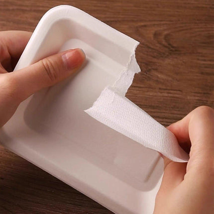 100PCS Degradable Paper Plates Thickened White Rectangular Cake Paper Plate