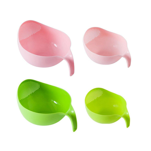 4pcs Multifunctional Plastic Rice Drainage Basket Vegetable Washing Basin Sieve