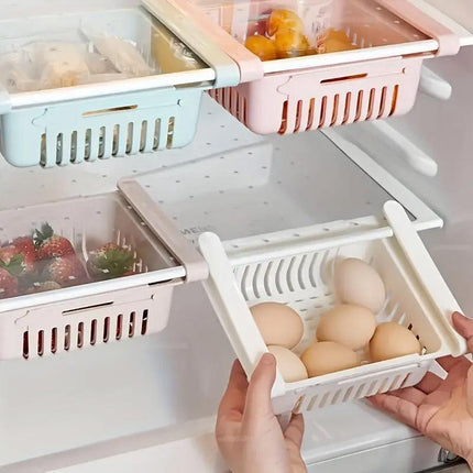 4pcs Fridge Storage Basket Organiser Egg Storage Rack Refrigerator Shelf Bins
