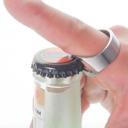 New Stainless Steel Bottle Opener Ring Super Cool Novelty Gift Idea Bottle opener - Aimall