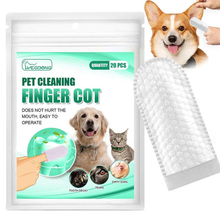 20pcs Pet Tooth Cleaning Finger Set Tartar Remover for Cats Dogs Oral Care Tool