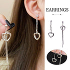 Asymmetrical Love Tassel Earrings Long Drop Dangle Jewelry for Women Fashion