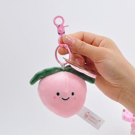 Smile Fruit Vegetable Plush Toys Doll Pendant Keychain Key Ring Bag Decor Kids - Aimall