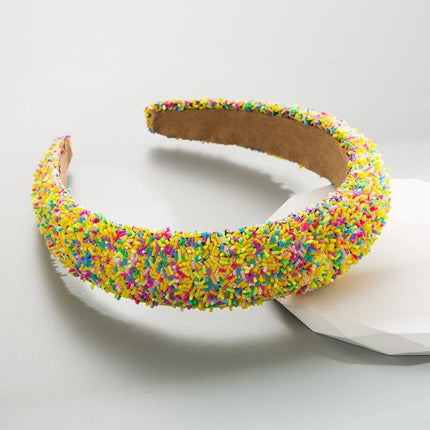 Hairband Padded Sponge Sequin Women's Wide Hair Band Hoop Headband Fashion - Aimall