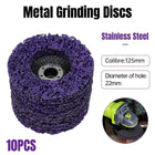 10PCS 125mm Stainless Steel Grinding Nylon Polishing Wheel for Car Paint Removal