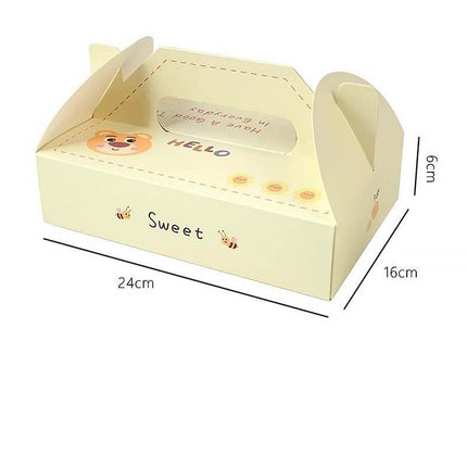 10 Pack Cake Box Set Cardstock Printed Partitioned Interior for Macarons Pastrie