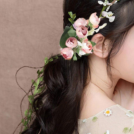 Bridal Floral Headdress Flower Crown Vacation Beach Wedding Simulation Hair Band
