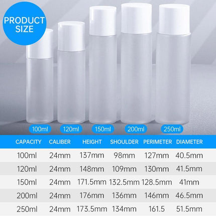 10pcs Frosted Transparent Dispenser Bottle Lotion Skincare Plastic Bottles Set